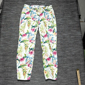 Tommy Bahama Jeans Women's Size 26x28 White Floral Skinny Ankle